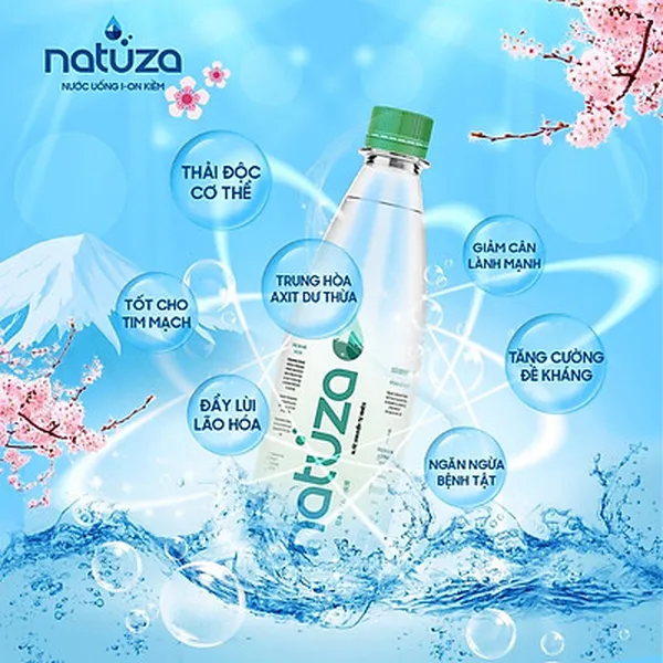 Nước kiềm Natuza PH 7.5 - 500ml combo mua 4thùng tặng 1 thùng