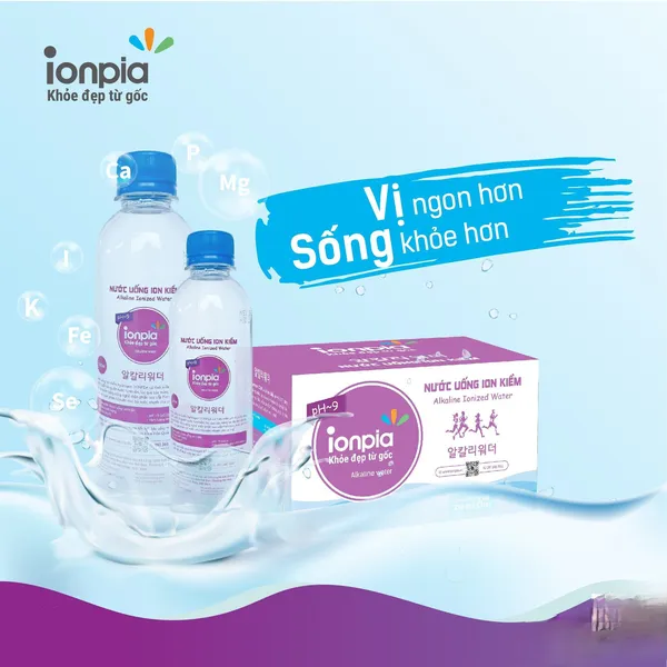 Nước kiềm IONPIA 9.0  - 330ml combo mua 5 thùng tặng 1 thùng