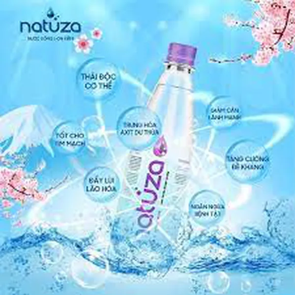 Nước đóng chai ion kiềm trẻ hoá tự nhiên Natuza pH 9,2