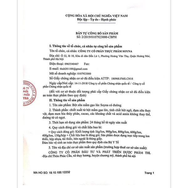 Sữa Hạt Thực Dưỡng SoyNa hộp 400g