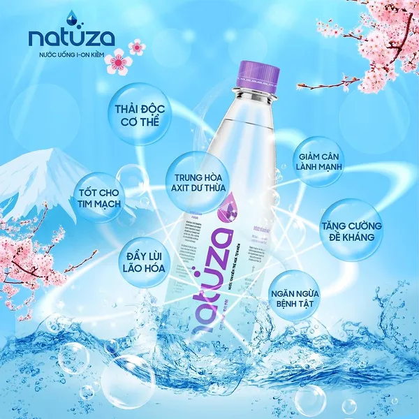 Nước kiềm Natuza PH 9.2 - 500ml combo mua 3 thùng tặng 1 thùng