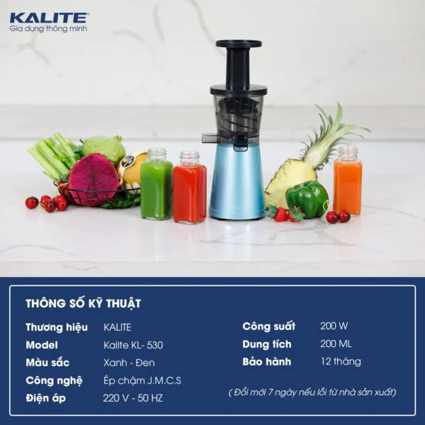 MÁY ÉP CHẬM KALITE KL-530