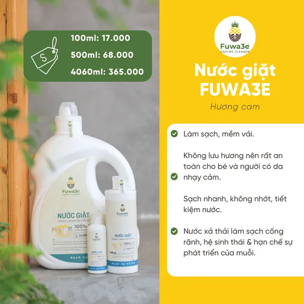 Nước giặt Fuwa3e (Hương cam)