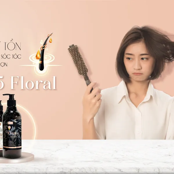 Combo cặp Dầu Gội và Dầu Xả Kerina K5 Floral Phục hồi