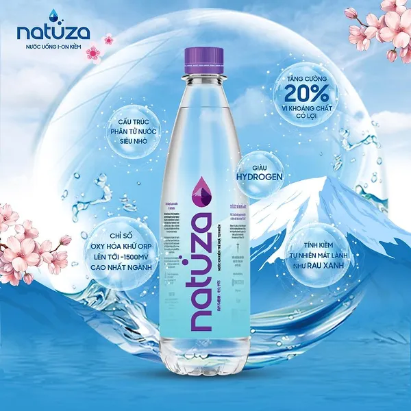 Nước kiềm Natuza PH 9.2 - 500ml combo mua 3 thùng tặng 1 thùng