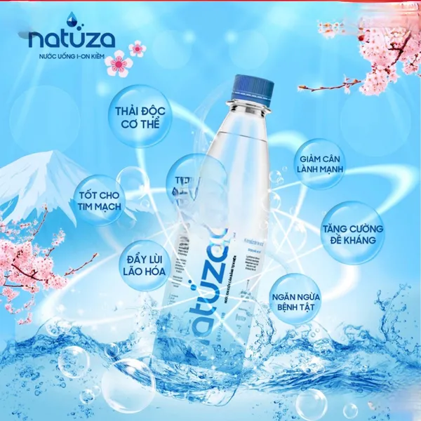 Nước kiềm Natuza PH 8.5 - 500ml combo mua 4 thùng tặng 1 thùng