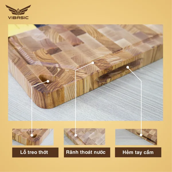 Thớt Tần Bì (Ash Wood) Vibasic ghép block