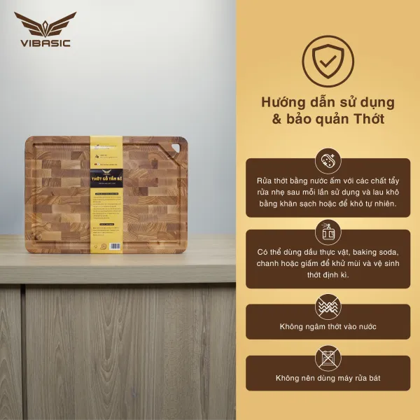 Thớt Tần Bì (Ash Wood) Vibasic ghép block