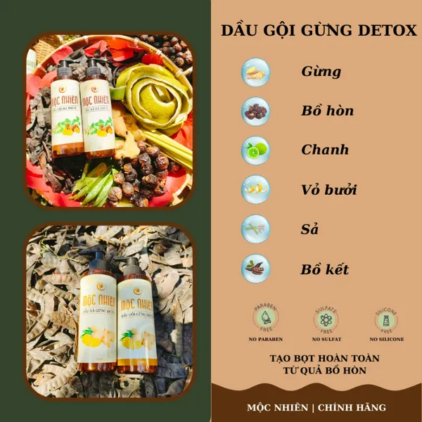 COMBO DẦU GỘI XẢ THẢO DƯỢC GỪNG DETOX