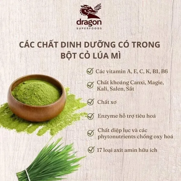 Bột Cỏ Lúa Mì Hữu Cơ Dragon Superfoods
