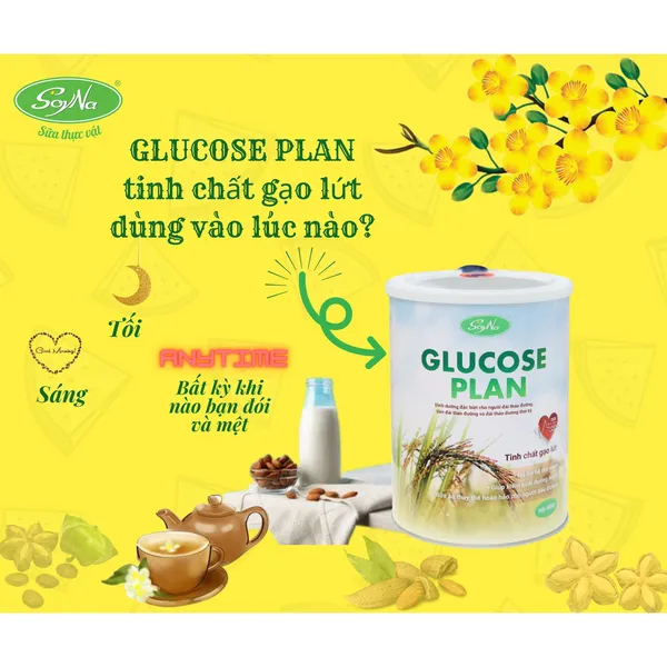 Sữa Glucose Plan SoyNa tinh chất gạo lứt dành cho người tiểu đường hộp 800g khuyến mại 1 hộp sữa mầm/ sữa hạt 300g