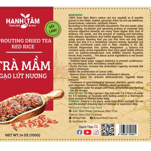 Trà mầm gạo lứt đỏ rang