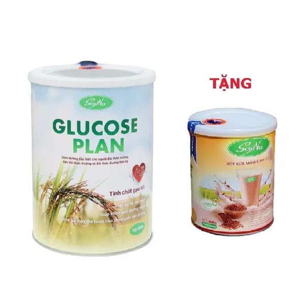 Sữa Glucose Plan SoyNa tinh chất gạo lứt dành cho người tiểu đường hộp 800g khuyến mại 1 hộp sữa mầm/ sữa hạt 300g
