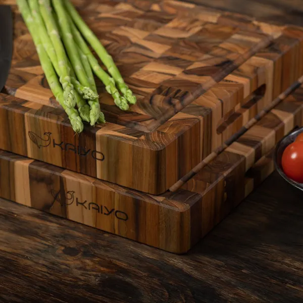 Thớt thái chữ nhật gỗ đầu cây Teak  Kaiyo 