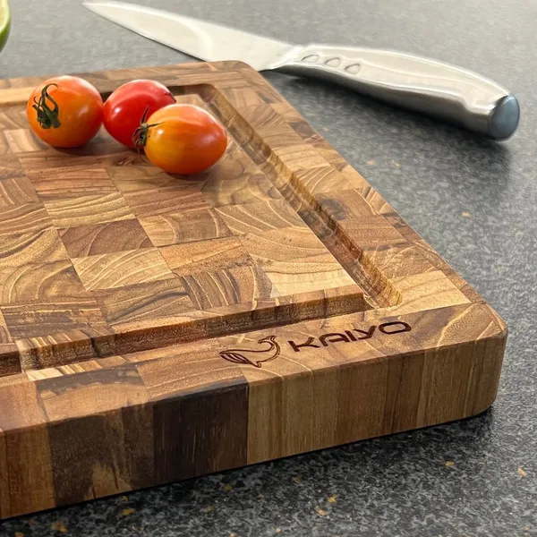 Thớt thái chữ nhật gỗ đầu cây Teak  Kaiyo 