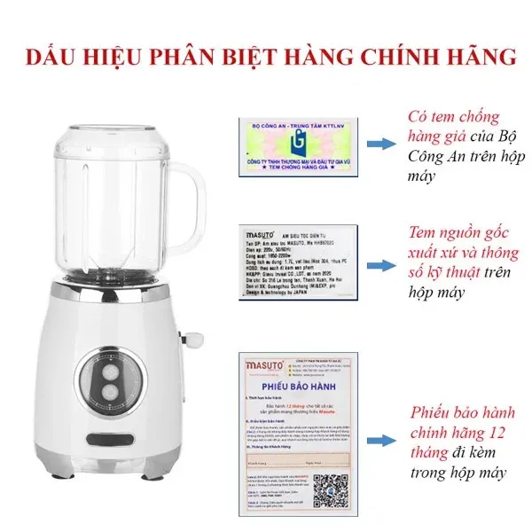 Combo Máy xay sinh tố Masuto Blender công nghệ Nhật Bản - BL399B (Bộ 2 cối)