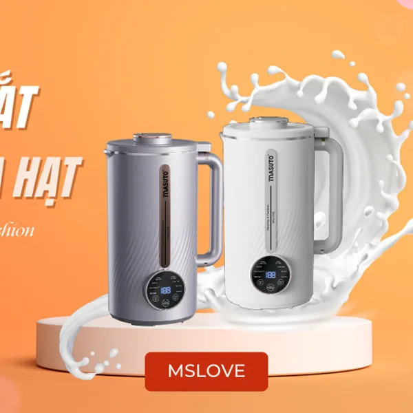 Máy làm sữa hạt Masuto MsLove - Nữ hoàng chống trào trong làng sữa hạt - Dung tích 1000ml công suất 800W