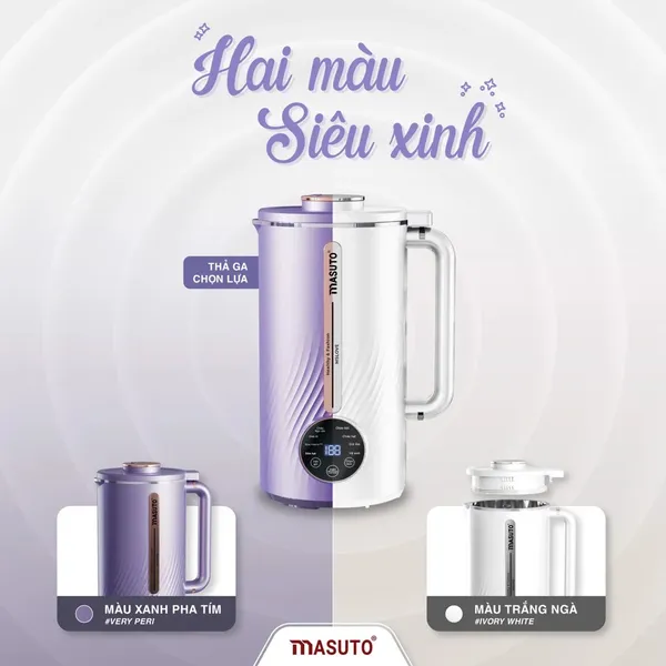 Máy làm sữa hạt Masuto MsLove - Nữ hoàng chống trào trong làng sữa hạt - Dung tích 1000ml công suất 800W