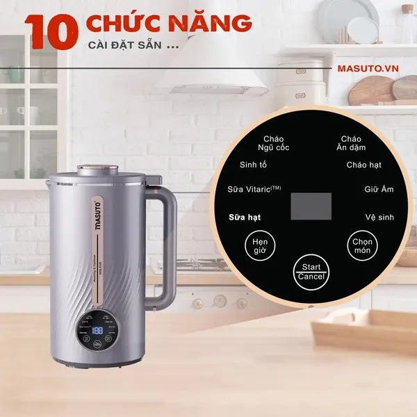 Máy làm sữa hạt Masuto MsLove - Nữ hoàng chống trào trong làng sữa hạt - Dung tích 1000ml công suất 800W