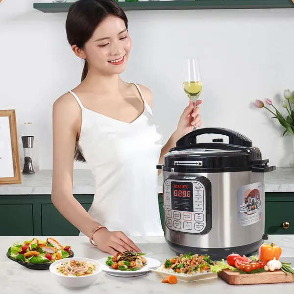 Nồi áp suất điện đa năng Masuto 7in1 công nghệ Nhật Bản - Màn hình điều khiển Tiếng Việt - Dung tích 6 lít - LG-06A