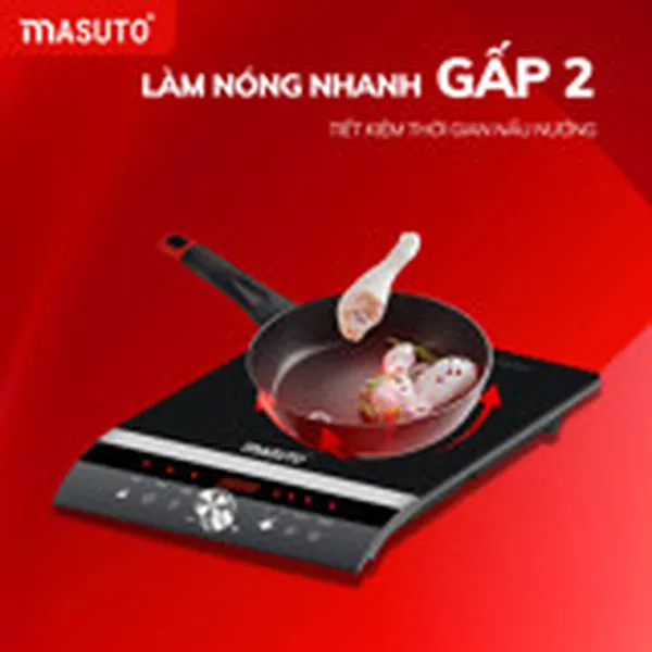 Bếp từ đơn Masuto MS-ID2000 (tặng 1 bộ nồi Inox kèm nắp kính 30cm)