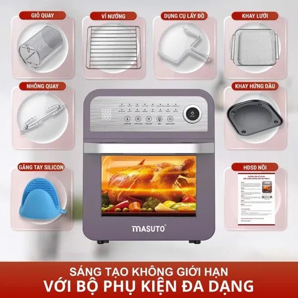 Nồi chiên không dầu Masuto MS-Pro12 phiên bản mới nhất năm 2023