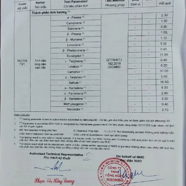 Tinh dầu Long Não cao cấp