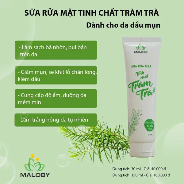 SỮA RỬA MẶT TINH CHẤT TRÀM TRÀ MALOBY