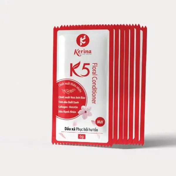 Combo 24 gói gội + xả Thiên nhiên Kerina K5 Floral Phục hồi Hư tổn 6g
