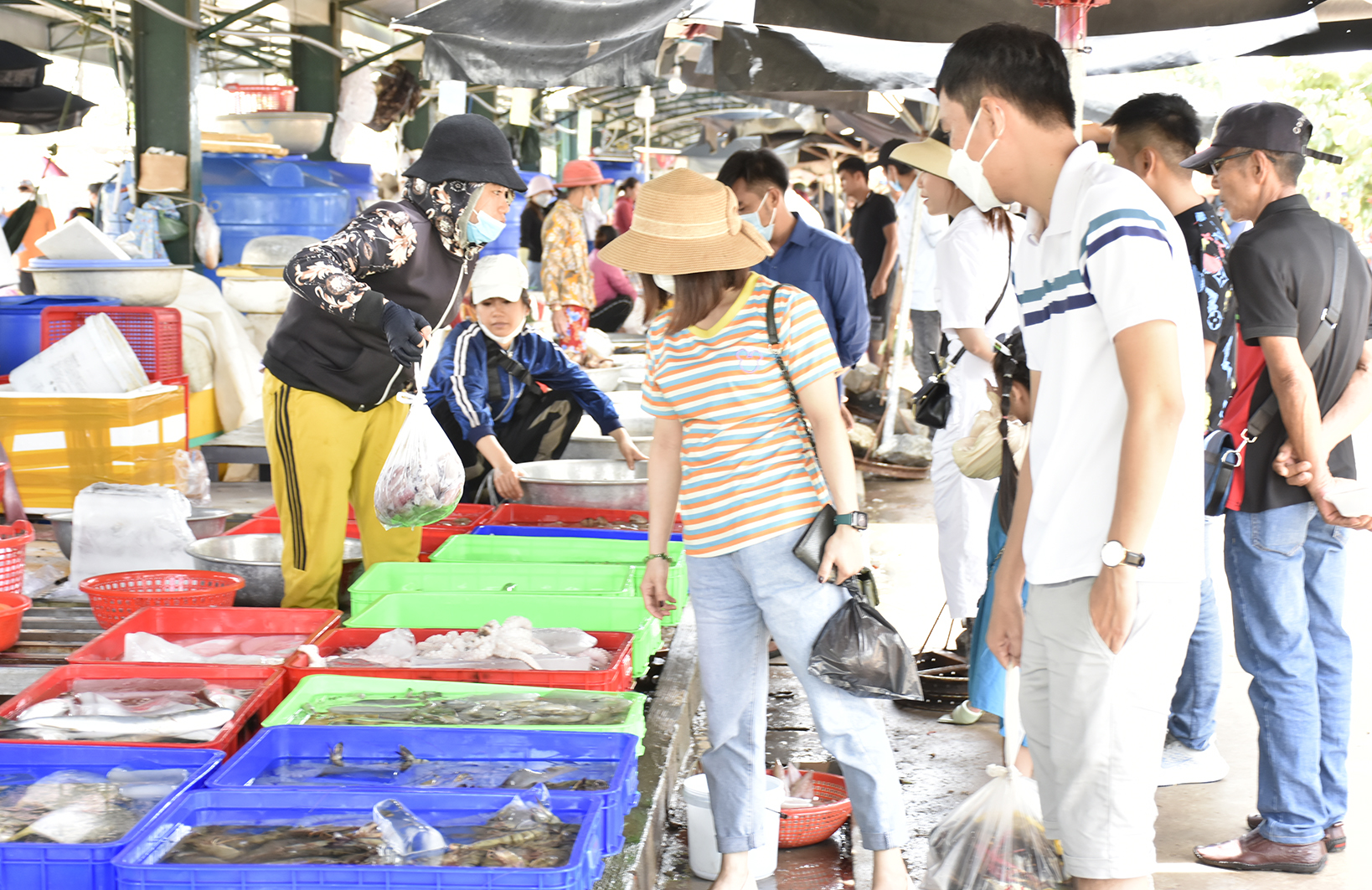mua hải sản ở Hồ Tràm
