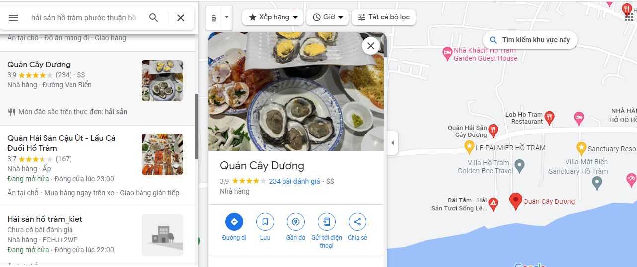 mua hải sản ở Hồ Tràm