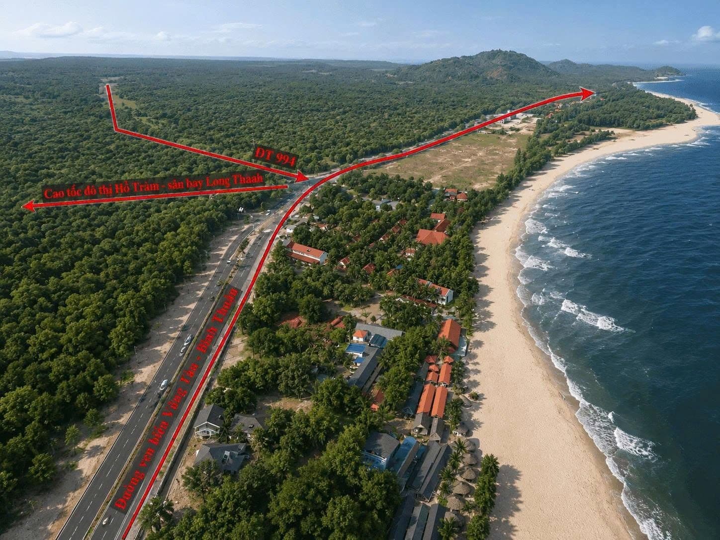 Mô phỏng đoạn cuối của cao tốc Long Thành - Hồ Tràm Mô phỏng đoạn cuối của cao tốc Long Thành - Hồ Tràm