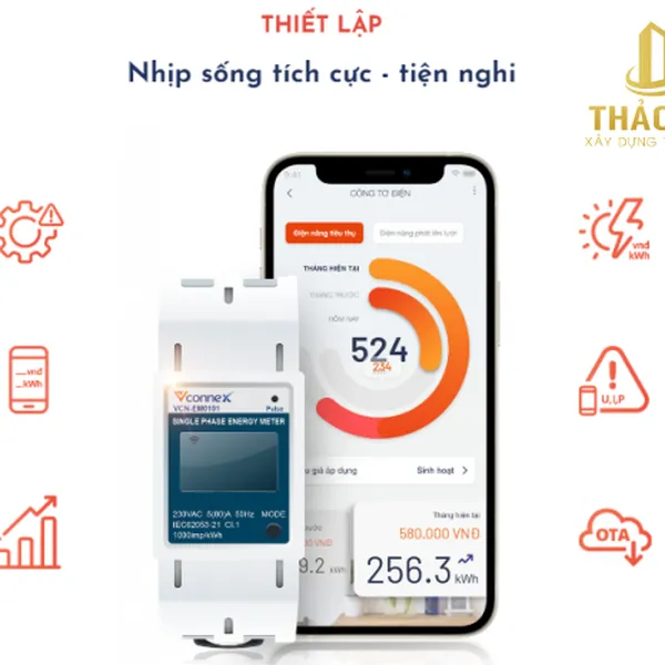 Công tơ điện 1 pha thông minh Vconnex