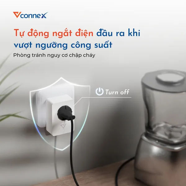 Ổ cắm điện thông minh đo điện năng tiêu thụ Vconnex
