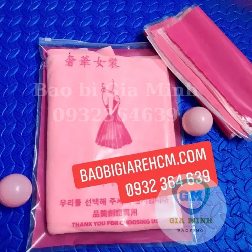 Túi Zip khóa kéo 1 mặt trong 1 mặt mờ full màu