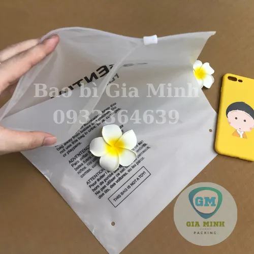 Túi Zip lụa mờ có Khóa kéo