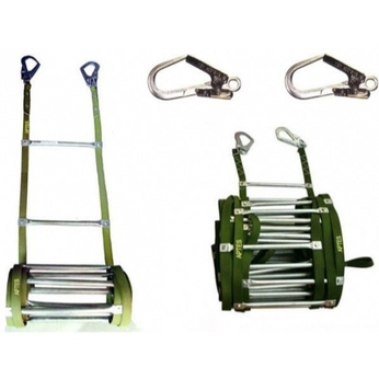 Thang dây thoát hiểm bậc thép có chân chống tường an toàn
