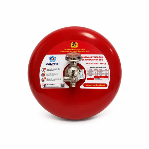 Bình Cầu Chữa Cháy Tự Động Bột ABC 6Kg Dolphin DPA-ABCC6