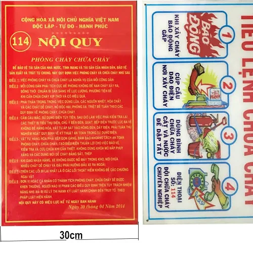 Bảng nội quy tiêu lệnh PCCC