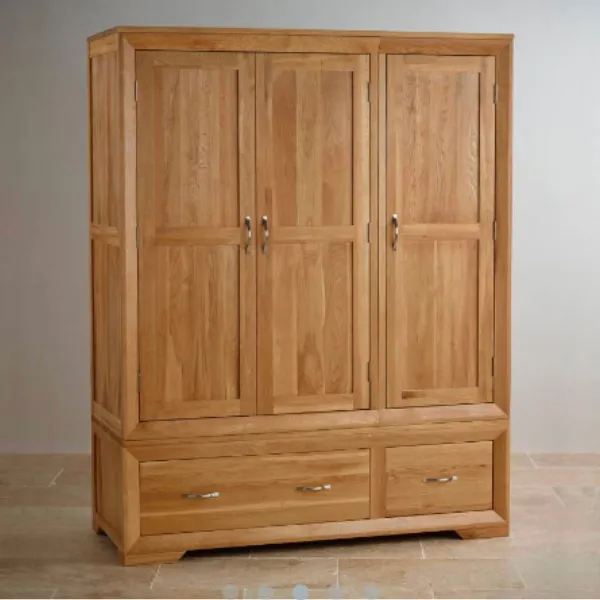 Wardrobe Oak 3 Door Bed Room 1400