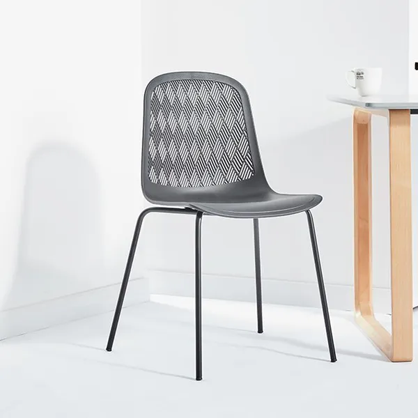 Metal chair and plastic seating P0021