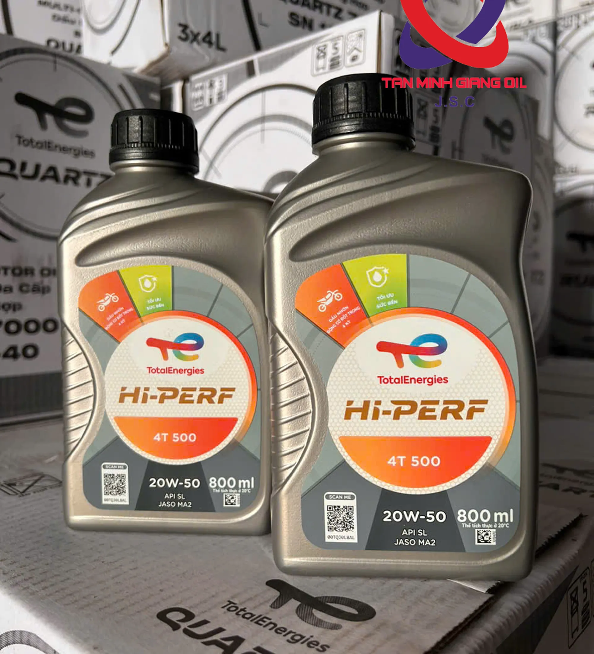 Dầu xe máy TOTAL HI PERF 4T 500 20W50 (SL) bình 800mL
