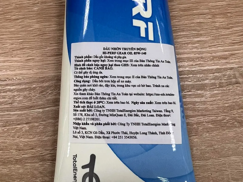 Dầu láp hộp số xe ga TOTAL HI PERF GEAR OIL 85W140