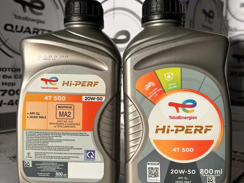 Dầu xe máy TOTAL HI PERF 4T 500 20W50 (SL) bình 800mL