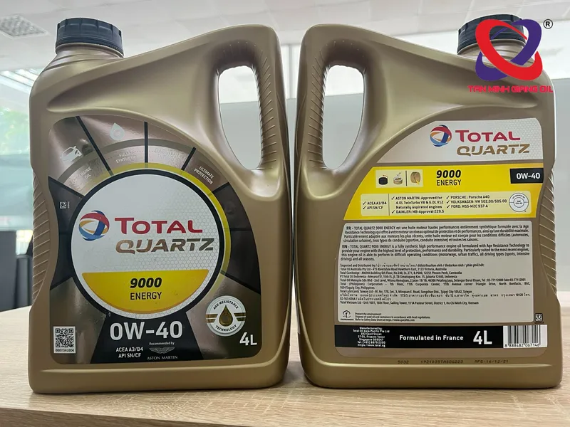 Dầu động cơ xe ô tô cao cấp TOTAL QUARTZ 9000 ENERGY 0W40