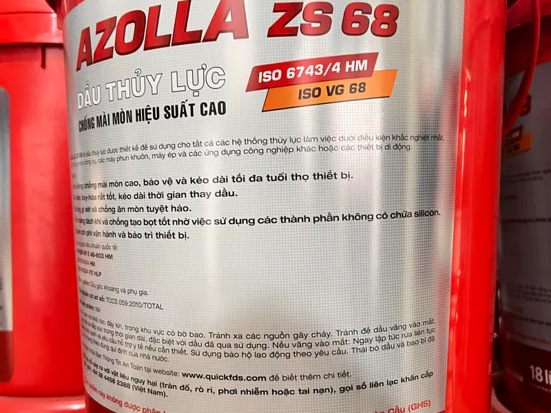 Dầu thủy lực TOTAL AZOLLA ZS 46 68