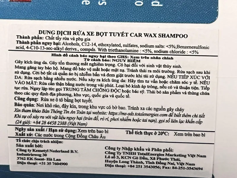 Xà phòng rửa xe TOTAL WASH CAR WAX SHAMPOO