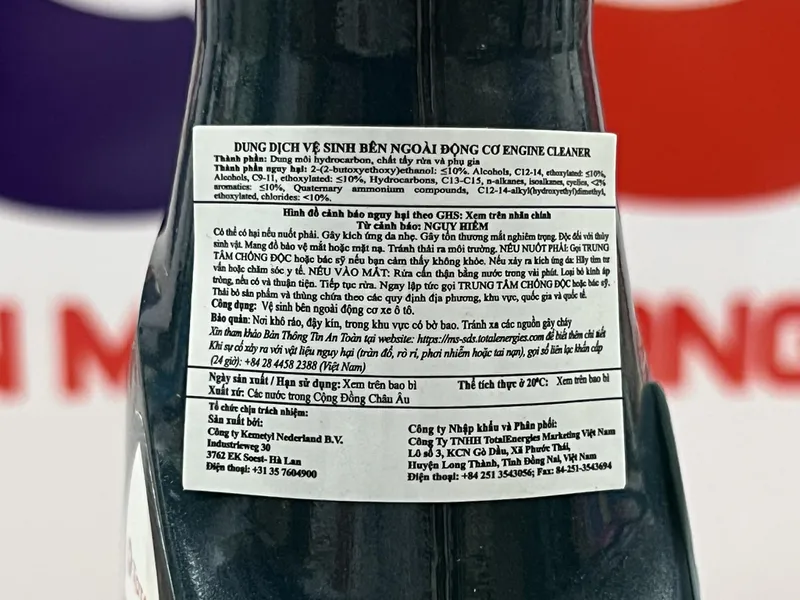 Xịt vệ sinh khoang máy ô tô TOTAL ENGINE CLEANER