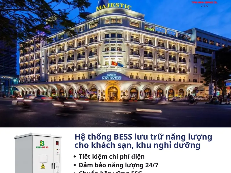 Hệ thống BESS – Giải pháp tiết kiệm chi phí điện cho khách sạn 5 sao