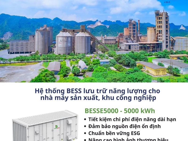 Tiết kiệm 50% chi phí điện và đảm bảo vận hành liên tục cho nhà máy với hệ thống BESS